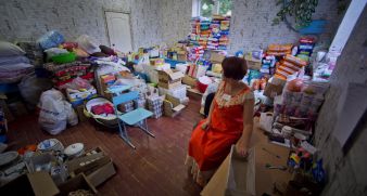 Материальная помощь беженцам из Донбасса
